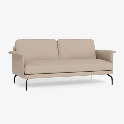 Heal's Heal's Iver 3 Seater Sofa Boucle Tweed Pearl Black Feet
