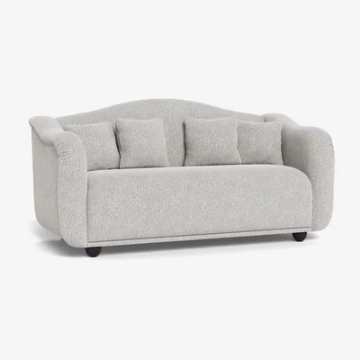 Heal's Heal's Tetbury 3 Seater Sofa Chunky Boucle Ecru Walnut Stained Beech Feet