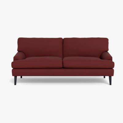 Heal's Heal's Stanton 3 Seater Sofa Capelo Linen-Cotton Etruscan Red Black Feet