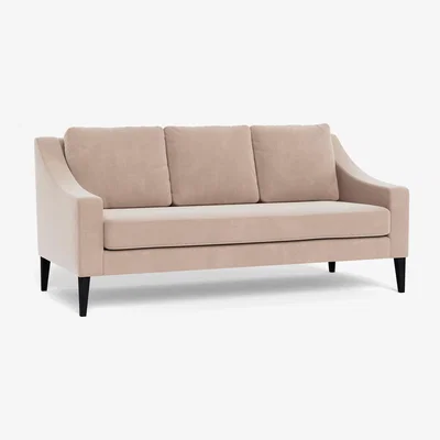 Heal's Heal's Richmond 3 Seater Sofa Smart Velvet Pebble Black Feet