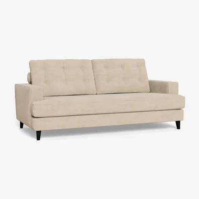 Heal's Heal's Mistral 3 Seater Sofa Brushed Cotton Oat Black Feet