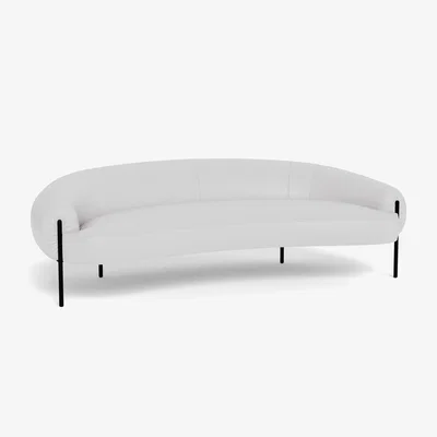 Heal's Heal's Isola 3 Seater Sofa Leather Grain White 000 Bronze Feet - Heal's UK Furniture