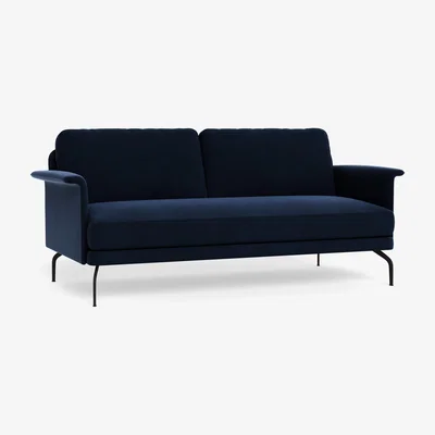Heal's Heal's Iver 3 Seater Sofa Smart Velvet Dusk Black Feet