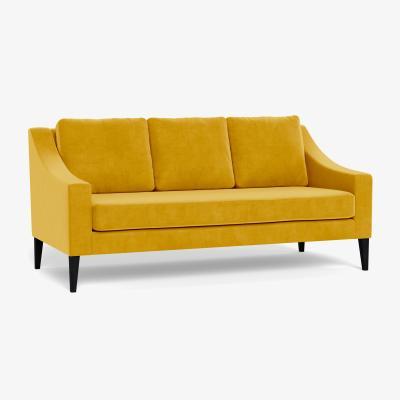 Heal's Heal's Richmond 3 Seater Sofa Smart Luxe Velvet Canary Black Feet - Heal's UK Furniture