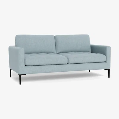 Heal's Heal's Eton 3 Seater Sofa Smart Linen Mix Duck Egg Brass Feet