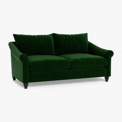 Heal's Heal's Devon 3 Seater Smart Velvet Forest Walnut Stain Beech Feet - Heal's UK Furniture