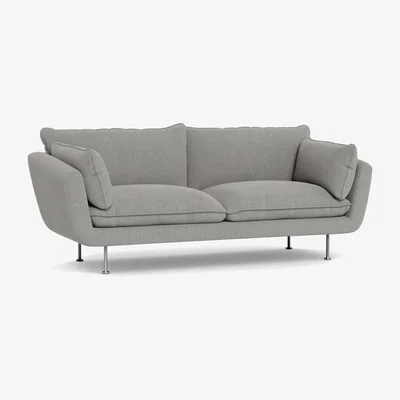 Heal's Heal's Allora 3 Seater Sofa Texture Pale Grey Stainless Steel Feet