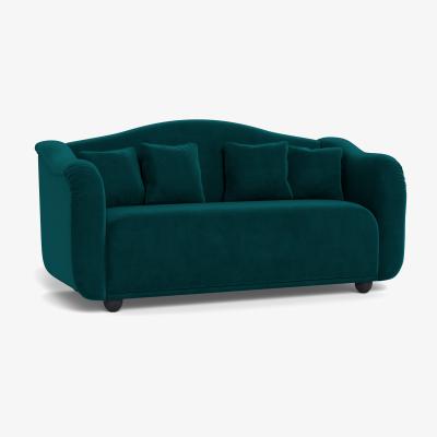 Heal's Heal's Tetbury 3 Seater Sofa Smart Luxe Velvet Ocean Natural Beech Feet