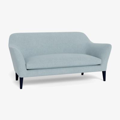 Heal's Heal's Wallis 3 Seater Sofa Smart Linen Mix Duck Egg Black Feet - Heal's UK Furniture