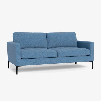 Heal's Heal's Eton 3 Seater Sofa Tejo Recycled Cobalt Brass Feet - Heal's UK Furniture