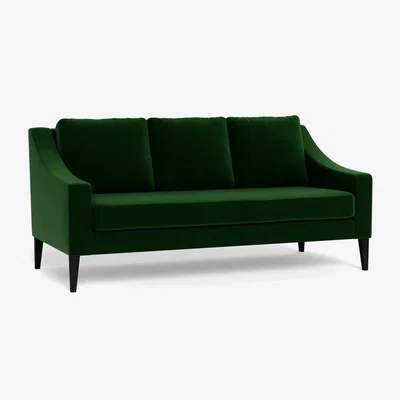 Heal's Heal's Richmond 3 Seater Sofa Smart Velvet Forest Natural Feet - Heal's UK Furniture