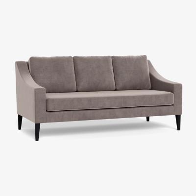 Heal's Heal's Richmond 3 Seater Sofa Smart Luxe Velvet Mushroom Black Feet