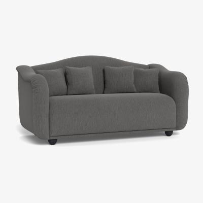 Heal's Heal's Tetbury 3 Seater Sofa Smart Linen Mix Grey Walnut Stained Beech Feet