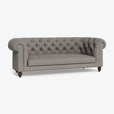 Heal's Heal's Fitzrovia 3 Seater Sofa Capelo LinenCotton Ink Spot Chestnut Stain Feet - Heal's UK Furniture