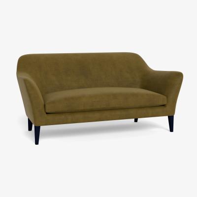 Heal's Heal's Wallis 3 Seater Sofa Smart Luxe Velvet Peridot Black Painted Oak Feet