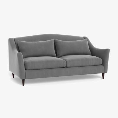 Heal's Heal's Somerset 3 Seater Sofa Smart Velvet Mercury Dark Stain Beech - Heal's UK Furniture