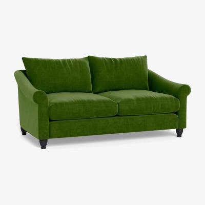 Heal's Heal's Devon 3 Seater Smart Luxe Velvet Grass Walnut Stain Beech Feet - Heal's UK Furniture
