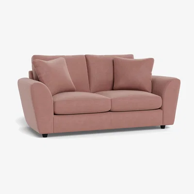 Heal's Heal's Snooze 3 Seater Sofa Smart Luxe Velvet Dusky Pink Black Feet