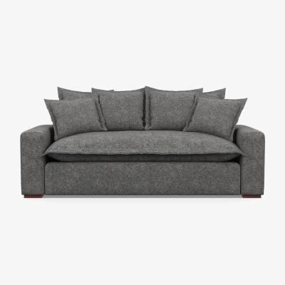 Heal's Heal's Brompton 3 Seater Sofa Melton Wool Shale Walnut Stain - Heal's UK Furniture