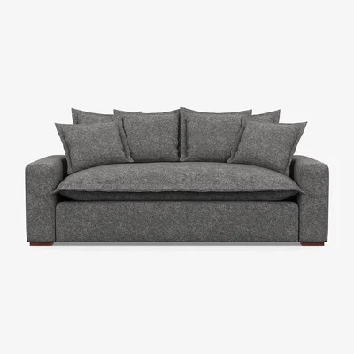 Heal's Heal's Brompton 3 Seater Sofa Melton Wool Shale Walnut Stain - Heal's UK Furniture