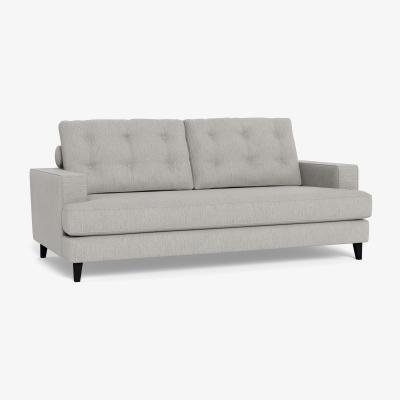 Heal's Heal's Mistral 3 Seater Sofa Smart Linen Mix Silver Black Feet