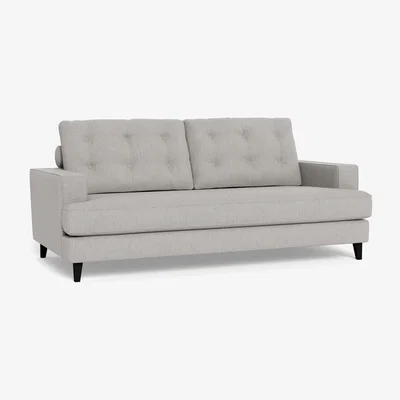 Heal's Heal's Mistral 3 Seater Sofa Smart Linen Mix Silver Black Feet