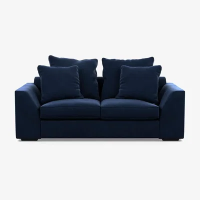 Heal's Heal's Cumulus 3 Seater Sofa Smart Velvet Dusk Black Feet - Heal's UK Furniture