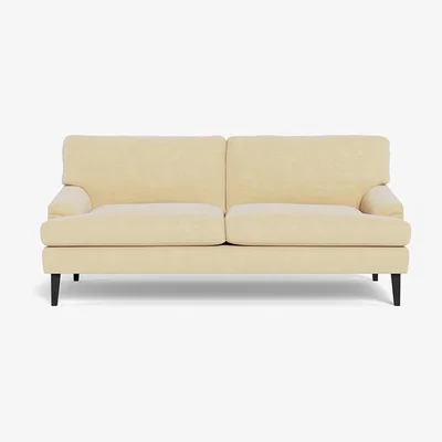 Heal's Heal's Stanton 3 Seater Sofa Smart Luxe Velvet Biscuit Black Feet