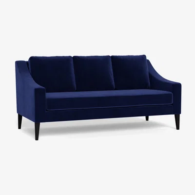 Heal's Heal's Richmond 3 Seater Sofa Smart Luxe Velvet Midnight Black Feet