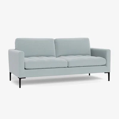 Heal's Heal's Eton 3 Seater Sofa Brushed Cotton Mist Brass Feet - Heal's UK Furniture