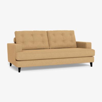 Heal's Heal's Mistral 3 Seater Sofa Smart Linen Mix Sand Black Feet - Heal's UK Furniture