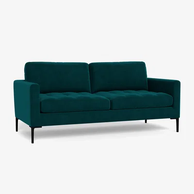 Heal's Heal's Eton 3 Seater Sofa Smart Velvet Jade Brass Feet - Heal's UK Furniture