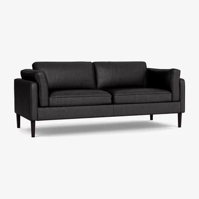 Heal's Heal's Sonno 3 Seater Leather Grain Graphite 063 Natural Feet - Heal's UK Furniture