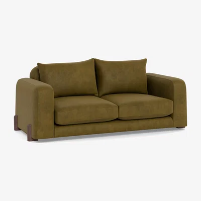 Heal's Heal's Nuvola 3 Seater Sofa Smart Luxe Velvet Peridot Black Painted Feet