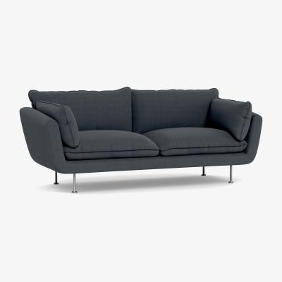 Heal's Heal's Allora 3 Seater Sofa Linen Dark Grey Stainless Steel Feet