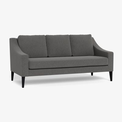 Heal's Heal's Richmond 3 Seater Sofa Smart Linen Mix Grey Black Feet