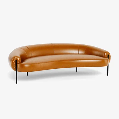 Heal's Heal's Isola 3 Seater Sofa Leather Stonewash Toffee 277 Bronze Feet - Heal's UK Furniture