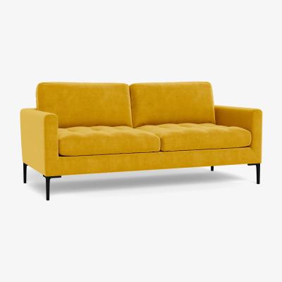 Heal's Heal's Eton 3 Seater Sofa Smart Luxe Velvet Canary Brass Feet