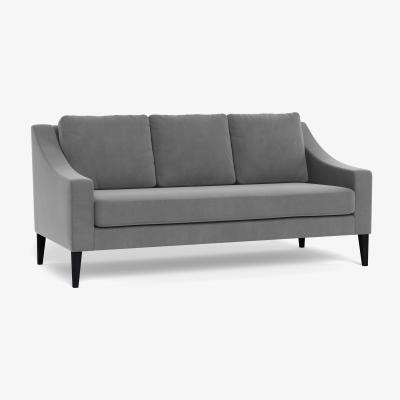Heal's Heal's Richmond 3 Seater Sofa Smart Velvet Mercury Black Feet