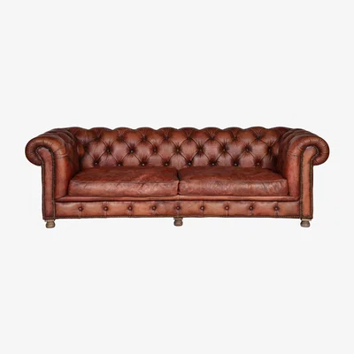Heal's Timothy Oulton Westminster Feather 3 Seater Sofa Vintage Cigar Leather - Heal's UK Furniture