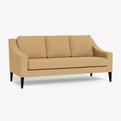 Heal's Heal's Richmond 3 Seater Sofa Smart Linen Mix Sand Black Feet - Heal's UK Furniture