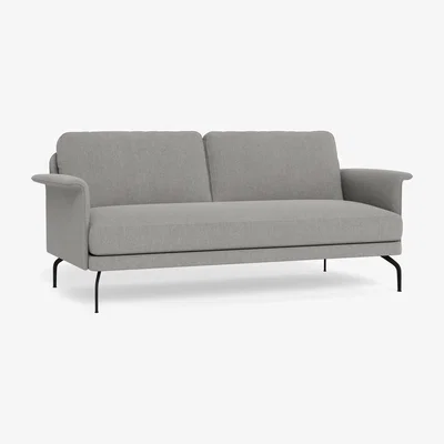 Heal's Heal's Iver 3 Seater Sofa Texture Pale Grey Black Feet