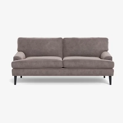 Heal's Heal's Stanton 3 Seater Sofa Smart Luxe Velvet Mushroom Black Feet