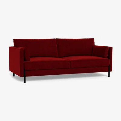 Heal's Heal's Tortona 3 Seater Sofa Smart Luxe Velvet Mulberry