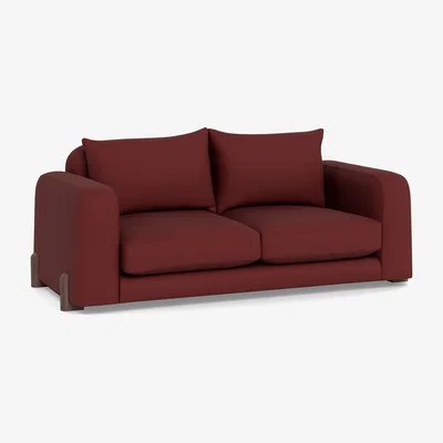 Heal's Heal's Nuvola 3 Seater Sofa Capelo Linen-Cotton Etruscan Red Black Feet