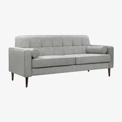 Homebase Draper Woven Fabric 3 Seater Sofa in a Box - Grey