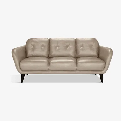 John Lewis John Lewis Arlo Large 3 Seater Leather Sofa, Dark Leg