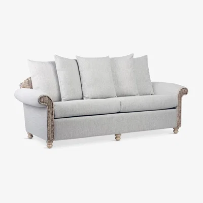 John Lewis Desser Samford Rattan 3-Seater Sofa with Scatter Cushions, Pebble