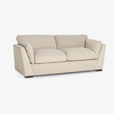 John Lewis John Lewis Oblique Large 3 Seater Sofa, Dark Leg, Boucle Putty