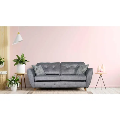 Knees Willis 3 Seater Sofa - Silver